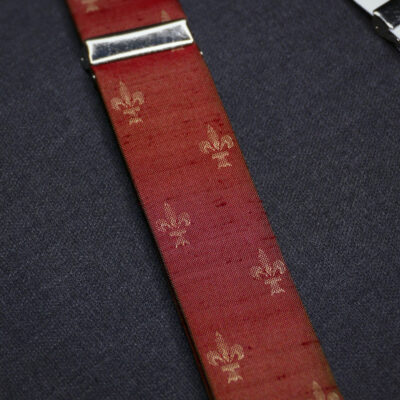 Szelki jedwabne koralowe fleur de lys HB Atelier